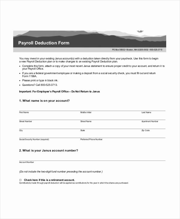 Payroll Deduction Authorization form Template Luxury 27 Of Template Letter Payroll Undeduction