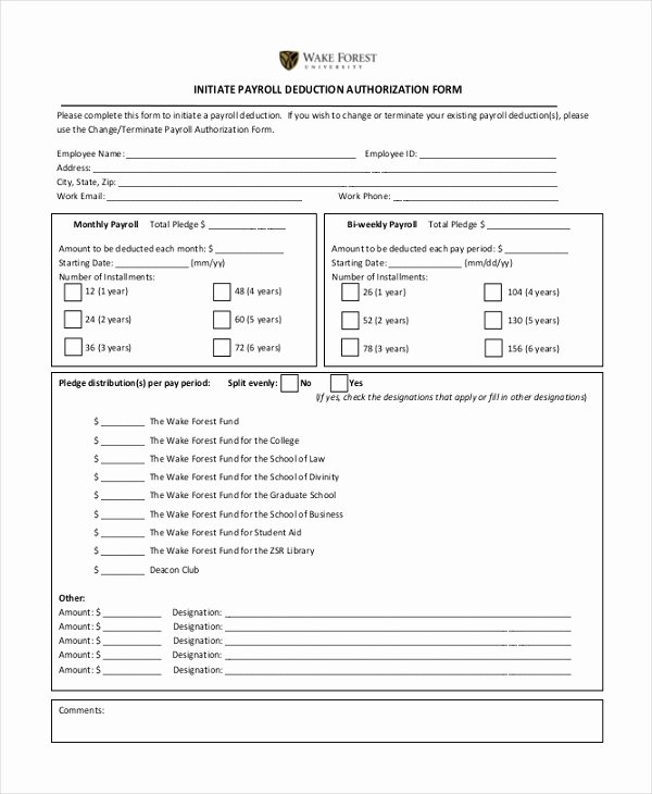 Payroll Deduction Authorization form Template Luxury Sample Payrolle Deduction form 12 Free Documents In Pdf