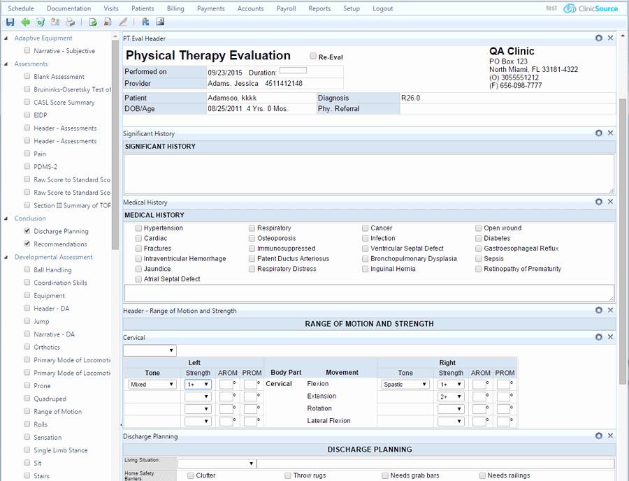 Pediatric Physical therapy Evaluation Template Fresh Physical therapy Emr and Practice Management software