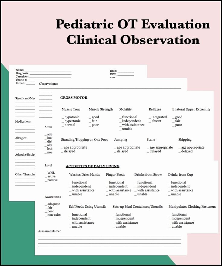 Pediatric Physical therapy Evaluation Template Lovely 17 Best Ot Documentation Images On Pinterest