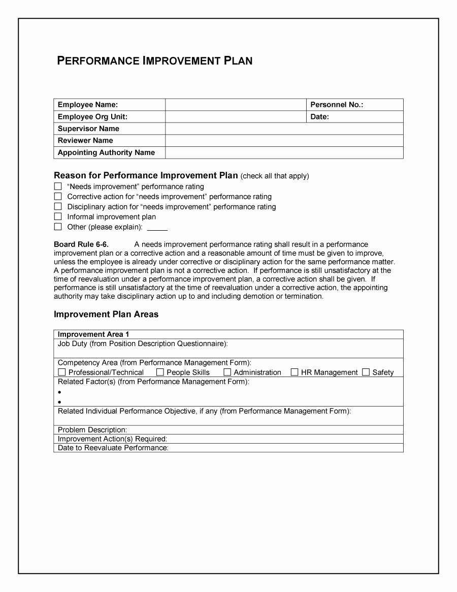 Performance Improvement Plan Template Word Best Of 41 Free Performance Improvement Plan Templates &amp; Examples