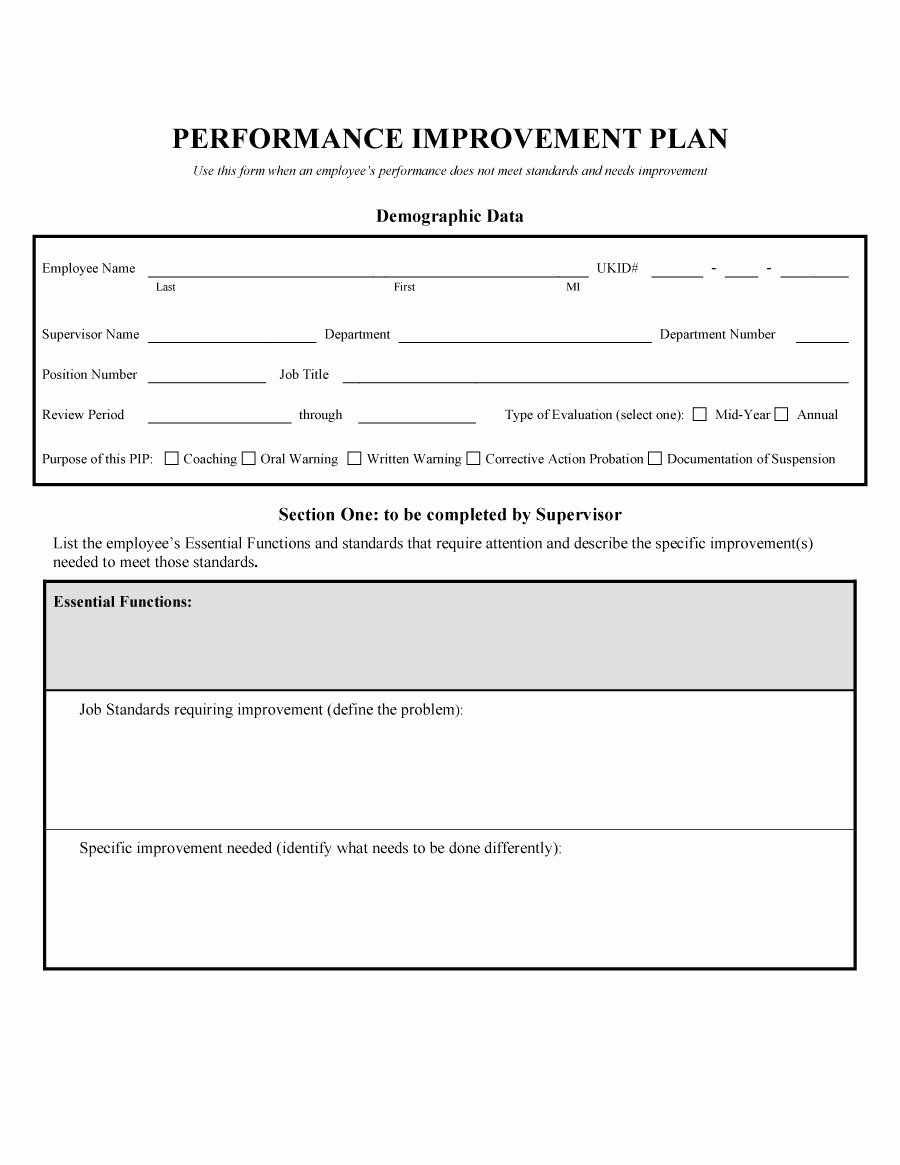 Performance Improvement Plan Template Word Inspirational 41 Free Performance Improvement Plan Templates &amp; Examples