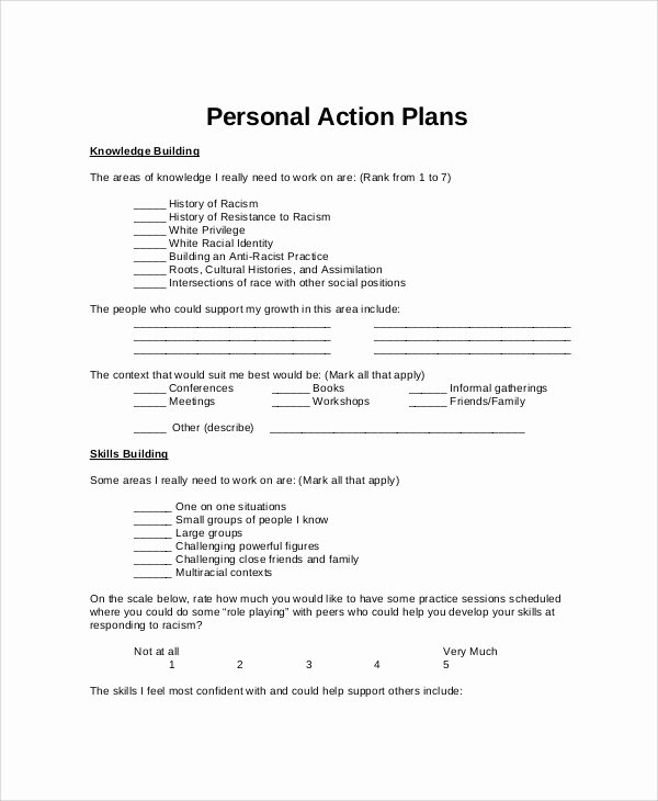 Personal Action Plan Template Unique Sample Personal Action Plan 12 Documents In Pdf Word