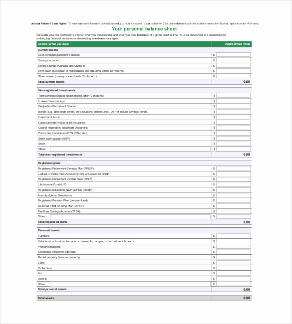Personal Balance Sheet Template Fresh Sheet Template 16 Free Word Excel Pdf Documents