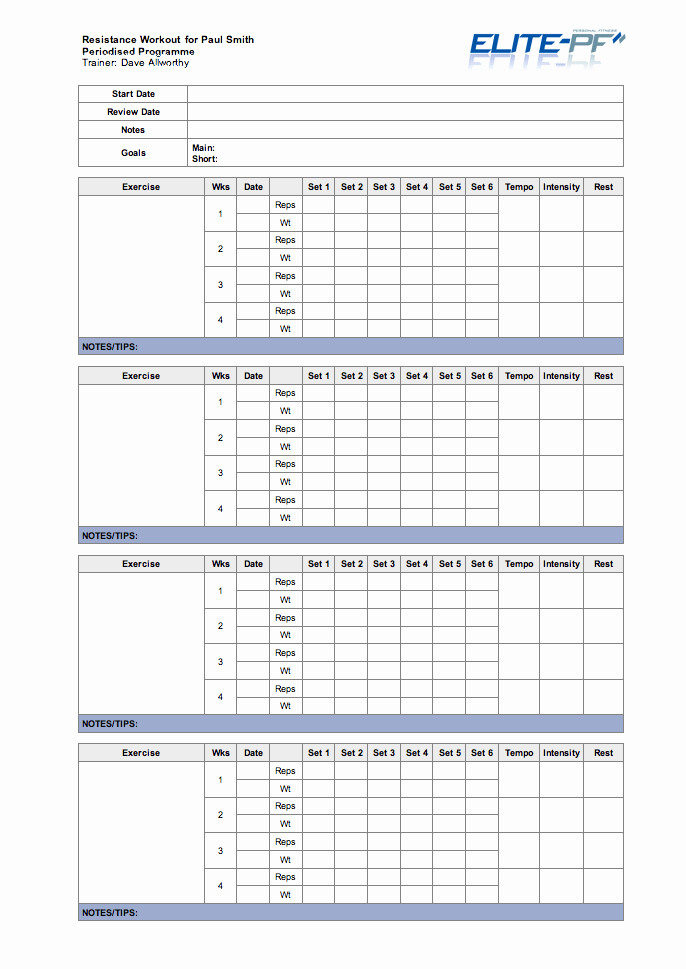 Personal Fitness Plan Template Best Of 29 Of Personal Trainer assessment Template