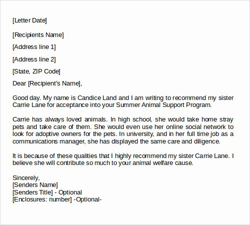 Personal Letter Of Recommendation Template Beautiful 28 Letter Of Re Mendation In Word Samples