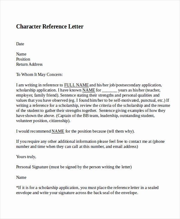 Personal Letter Of Recommendation Template Fresh 10 Best Personal Character Reference Letter How to