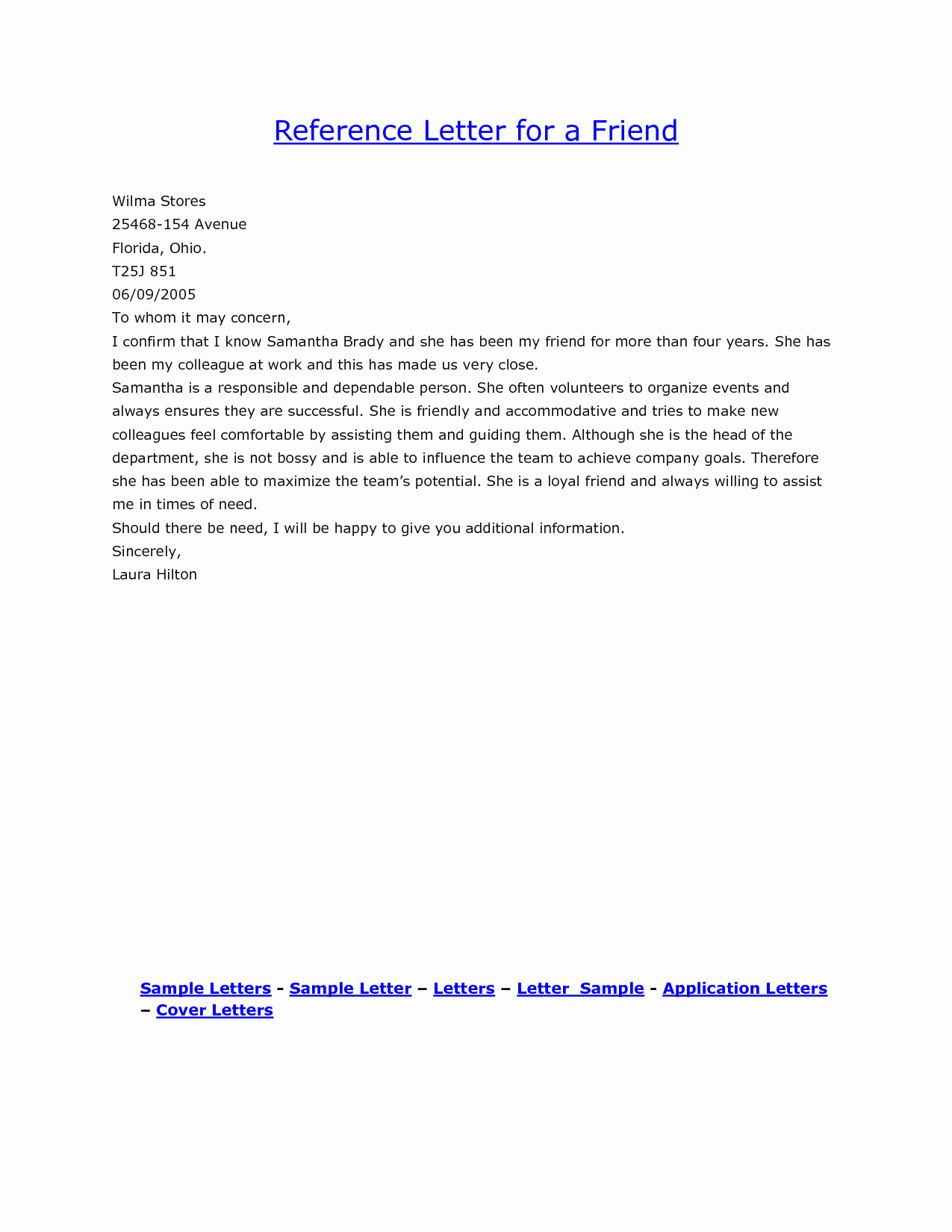 Personal Letter Of Recommendation Template Inspirational Personal Reference Letter for A Friend
