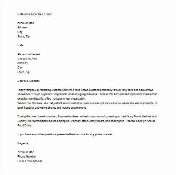 Personal Letter Of Recommendation Template Lovely Personal Letter Example to A Friend