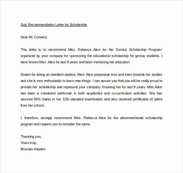 Personal Letter Of Recommendation Templates Fresh Free 24 Sample Personal Letters Of Re Mendation In Pdf