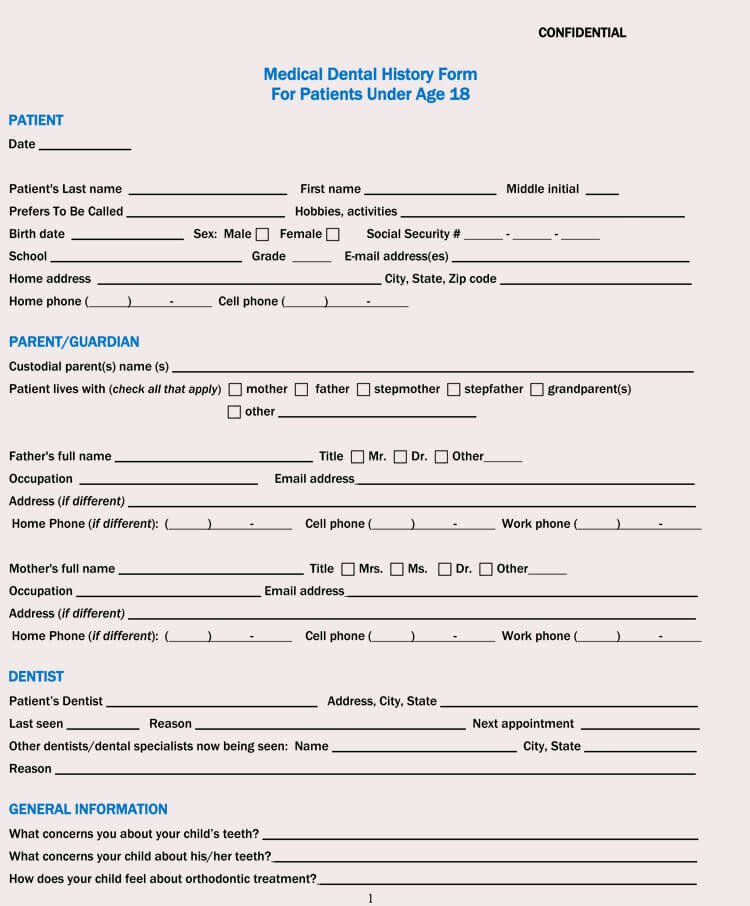 Personal Medical History Template Fresh General Medical History forms Free [word Pdf]