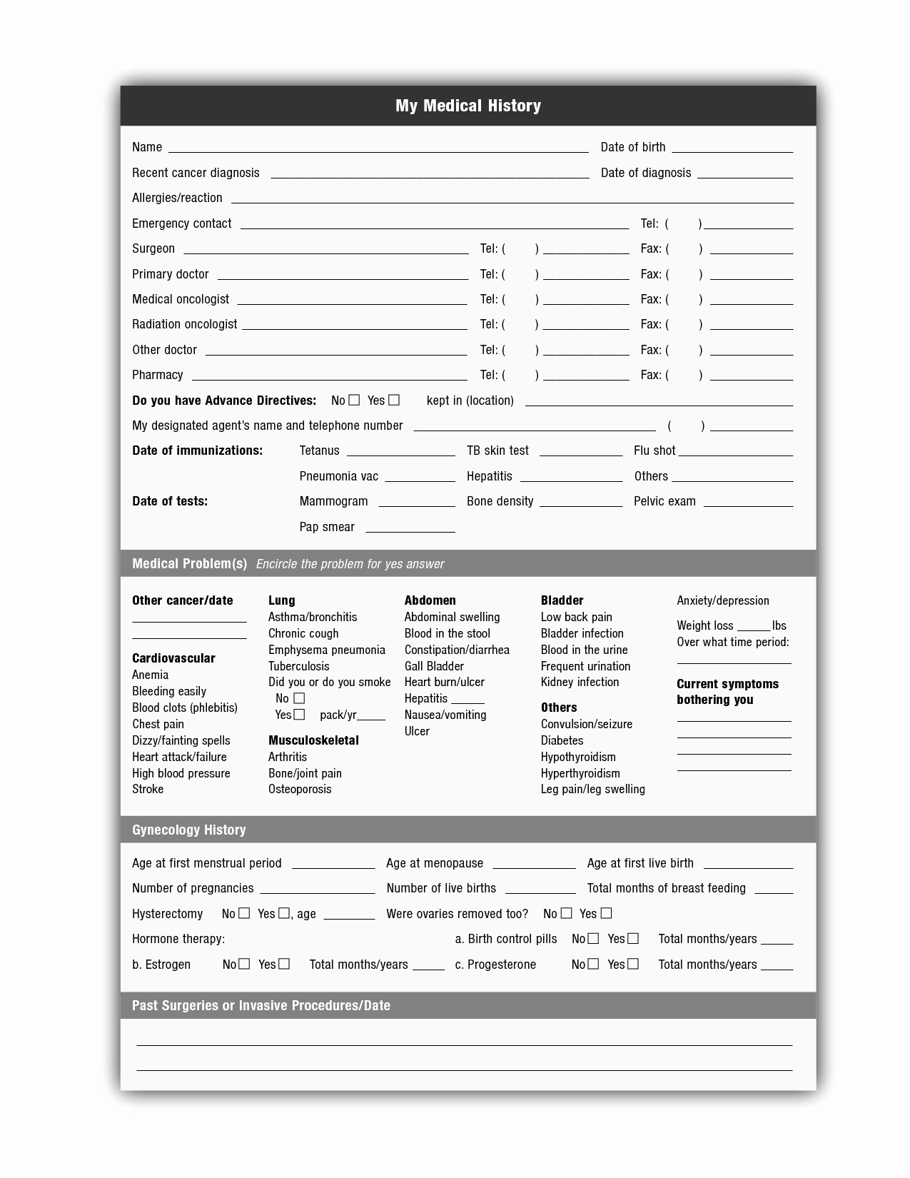 Personal Medical History Template Luxury 28 Of Personal Medical History form Template