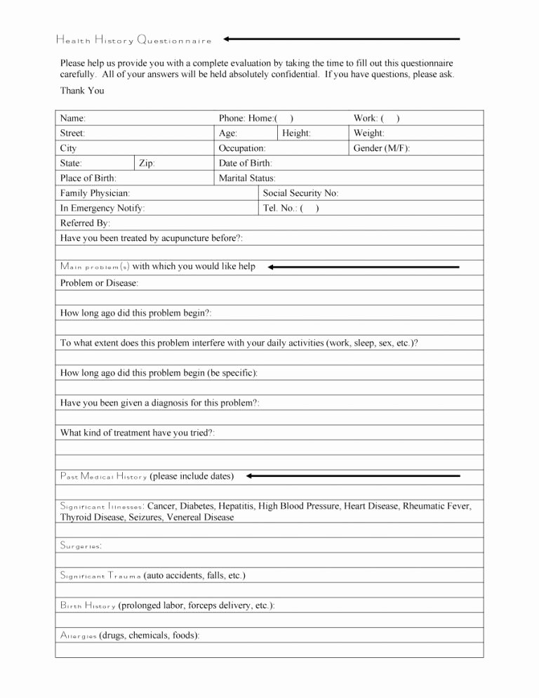 Personal Medical History Template New Free Personal Health Record Template