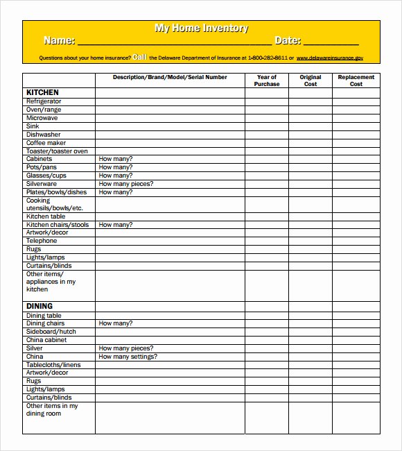 Personal Property Inventory Template Luxury Best S Of Household Inventory List Template Home