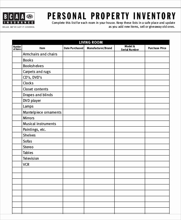 Personal Property Inventory Template Unique 46 Best Inventory Templates Pdf Word Apple Pages