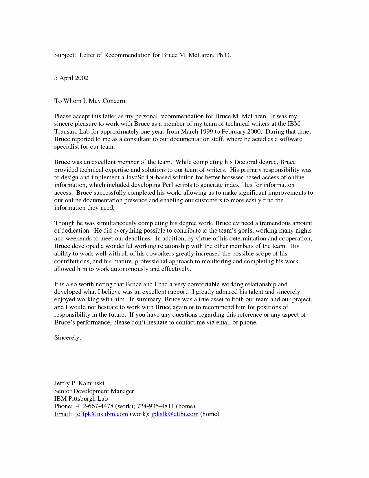 Personal Recommendation Letter Template Best Of Personal Letter Re Mendation