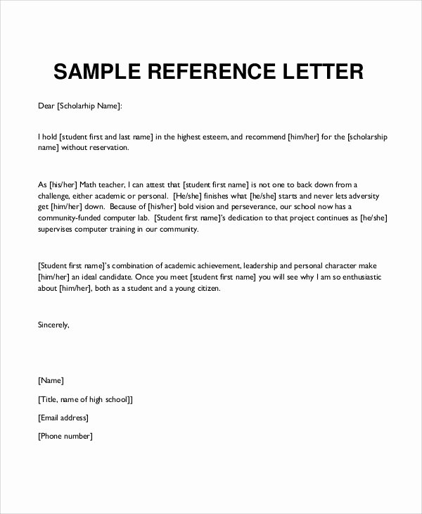 Personal Reference Letter Template Lovely Personal Reference Letter Template
