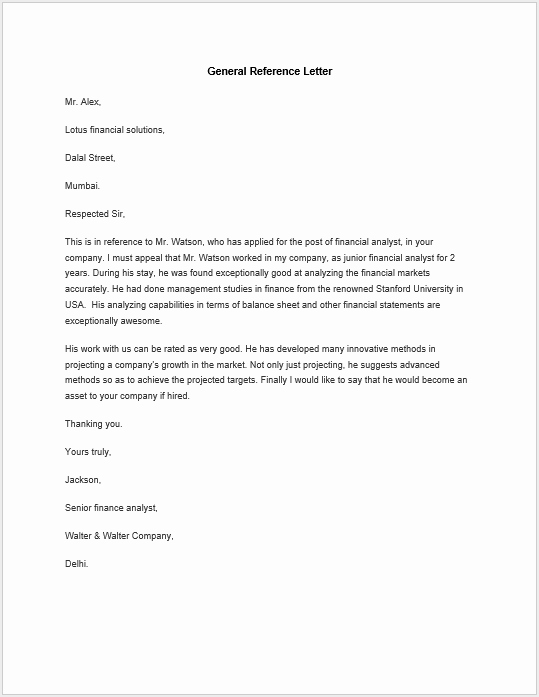 Personal Reference Letter Template Word Elegant 38 Free Sample Personal Character Reference Letters Ms Word
