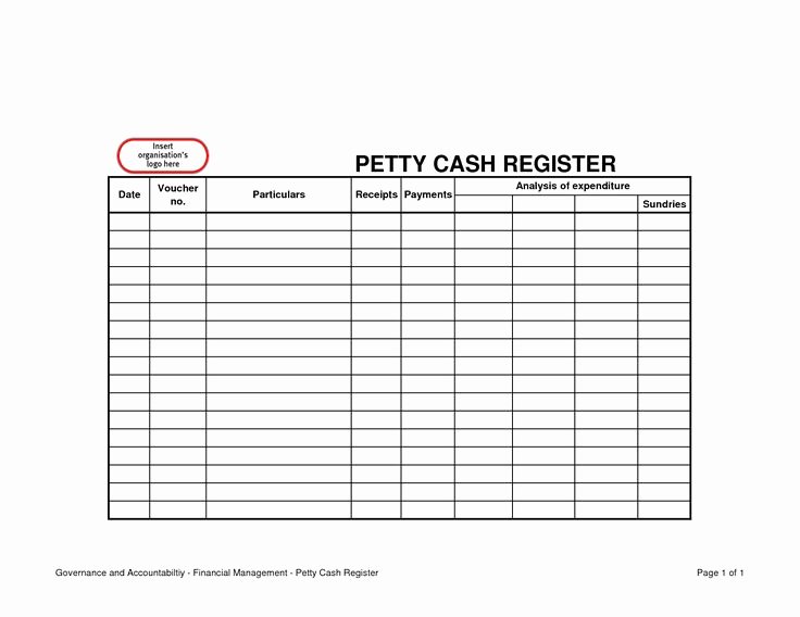 Petty Cash Log Template Awesome Petty Cash Register Template