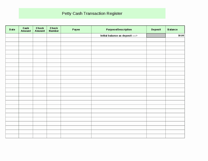 Petty Cash Log Template Fresh 8 Petty Cash Log Templates Excel Templates