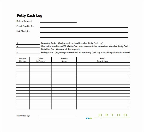 Petty Cash Log Template New Sample Petty Cash Log Template 9 Free Documents In Pdf