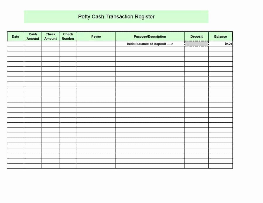 Petty Cash Log Template Unique 40 Petty Cash Log Templates &amp; forms [excel Pdf Word