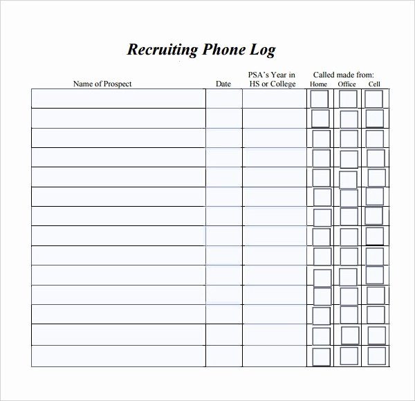 Phone Call Log Template Awesome Phone Log Template 8 Free Word Pdf Documents Download