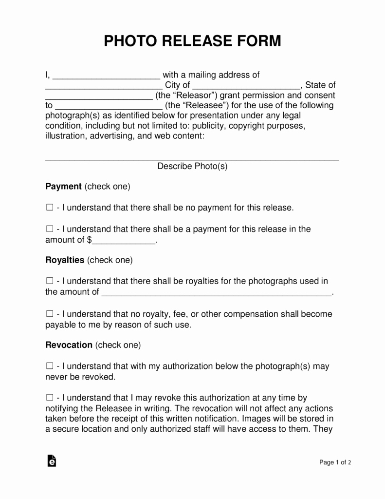 Photo Consent form Template Luxury Free Release forms Word Pdf