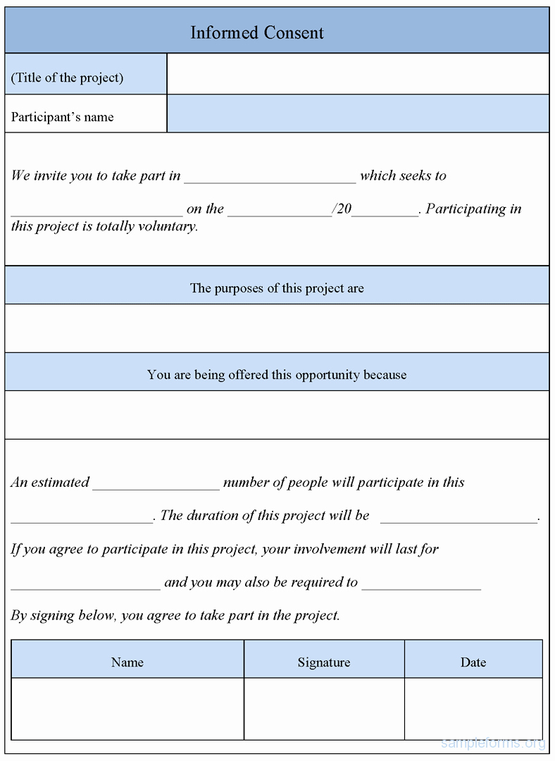 Photo Consent form Template New Informed Consent form Samples