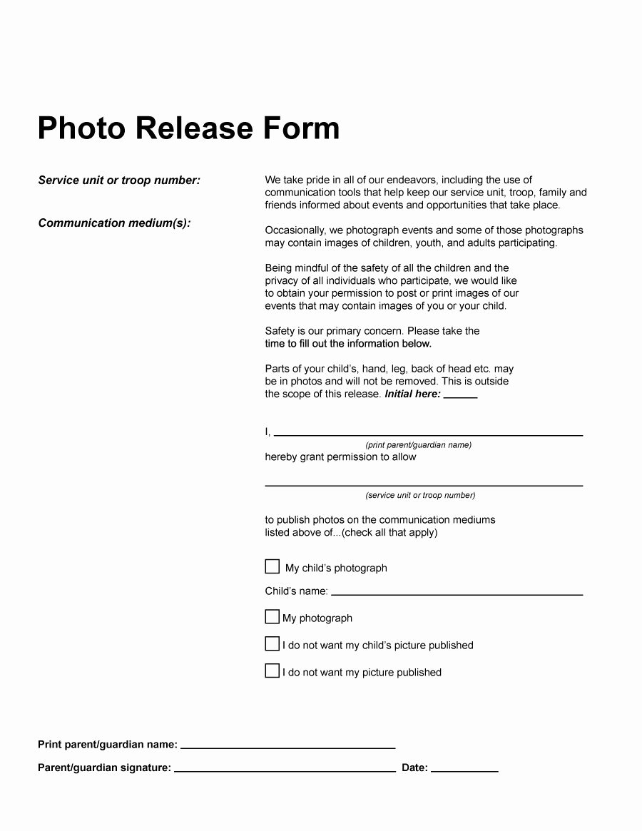 Photo Print Release form Template Awesome 53 Free Release form Templates [word Pdf]