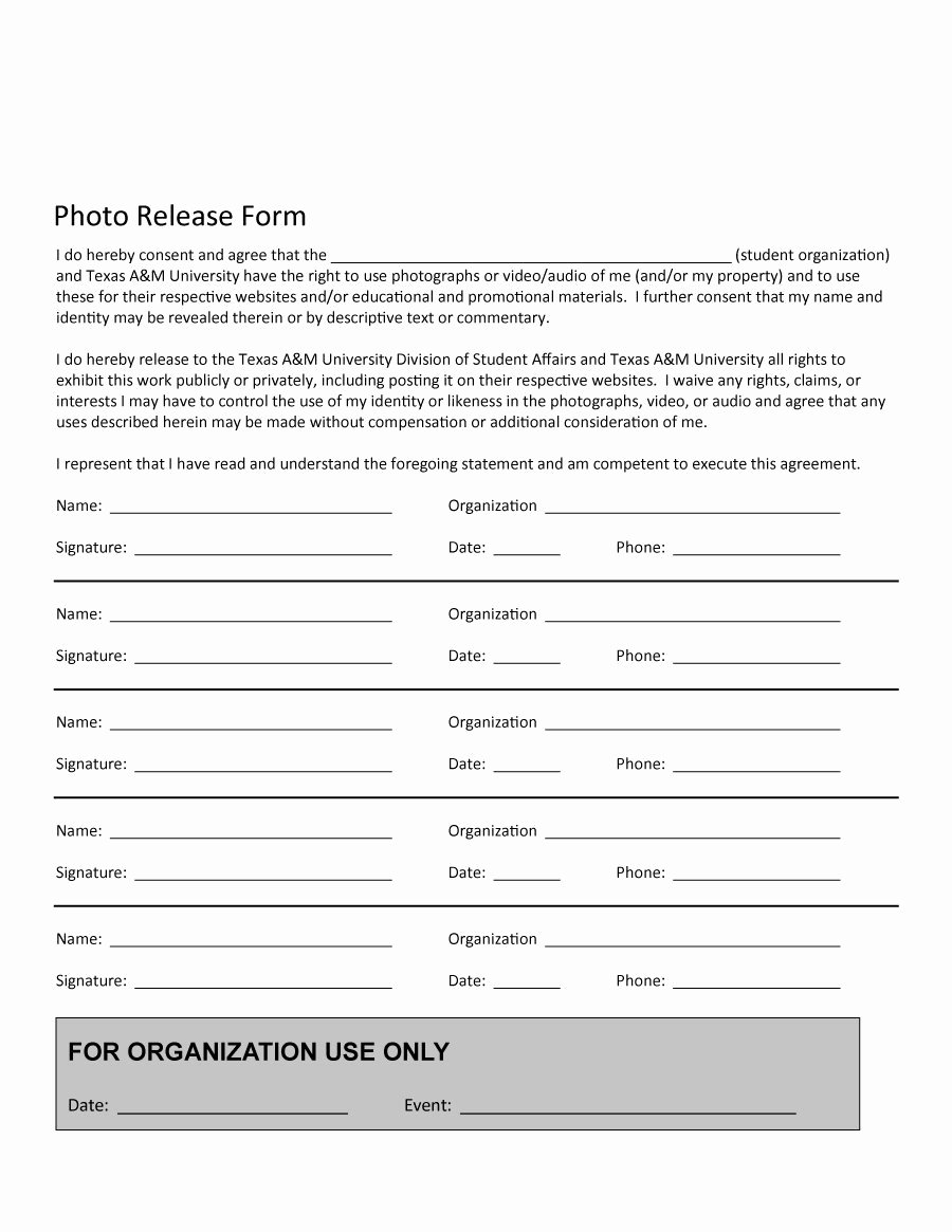 Photo Release form Template Beautiful 53 Free Release form Templates [word Pdf]