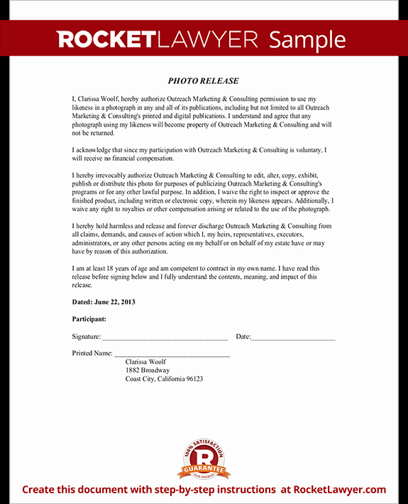 Photo Release form Template Free Beautiful Release form Model Release form