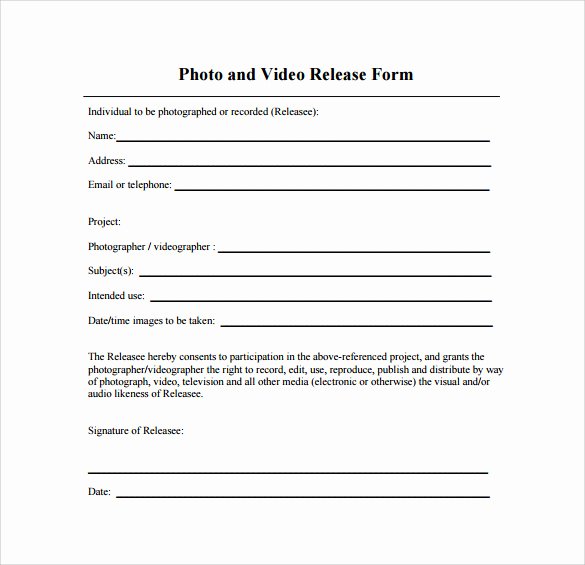 Photo Release form Template Free Best Of Video Release form 8 Samples Examples &amp; format