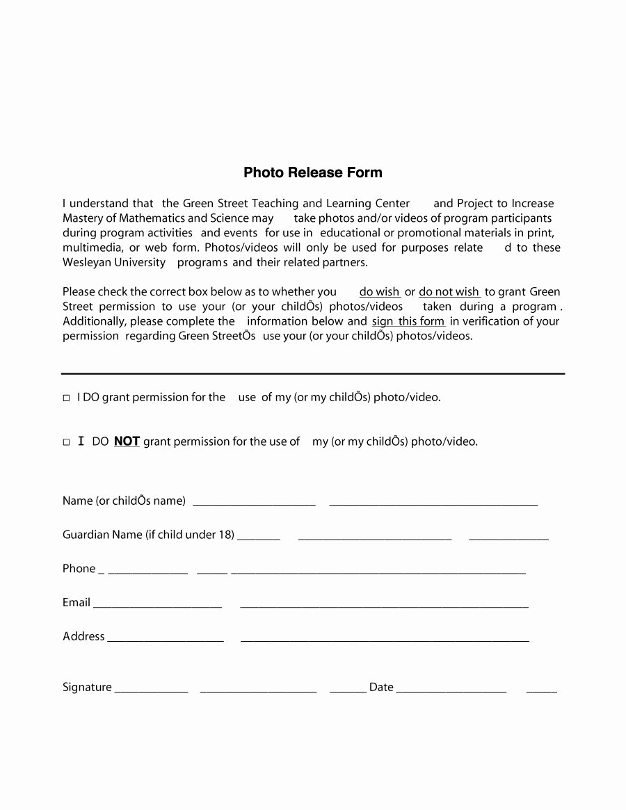 Photo Release form Template Free Elegant 53 Free Release form Templates [word Pdf]