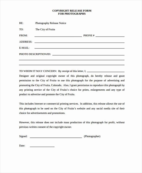 Photo Release form Template Free Inspirational Free 38 Release form Templates