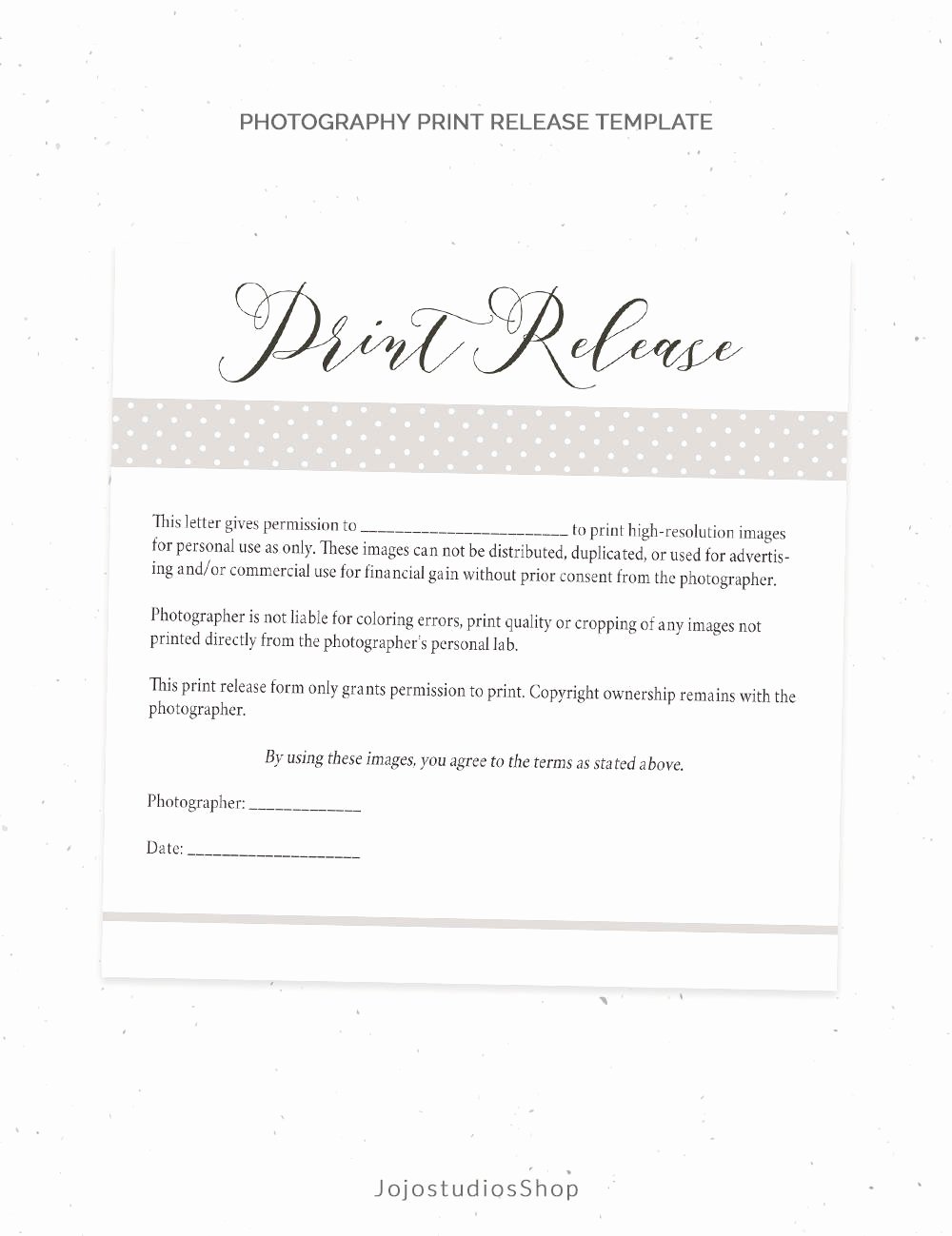 Photo Release form Template Free Inspirational Graphy Print Release form Template Graphy Template