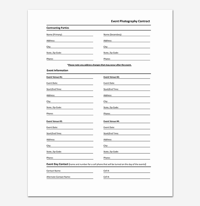Photography Contract Template Pdf Beautiful event Contract Template 19 Samples Examples In Word