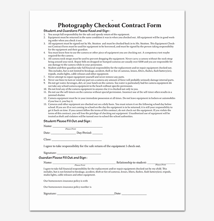 Photography Contract Template Word Beautiful Graphy Contract Template 40 Free In Word Pdf