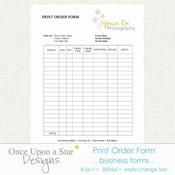 Photography order form Template Free Best Of Graphy forms Print order form by Ceuponastardesigns