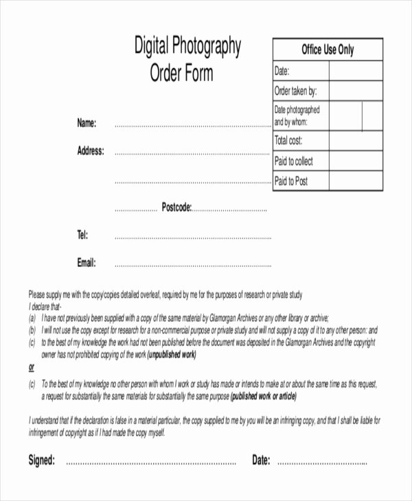 Photography order form Template Free Best Of Sample Graphy order form 10 Free Documents In Pdf