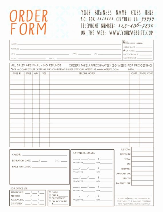 Photography order form Template Free Fresh General Graphy order form Template by Infinitydesigns2007