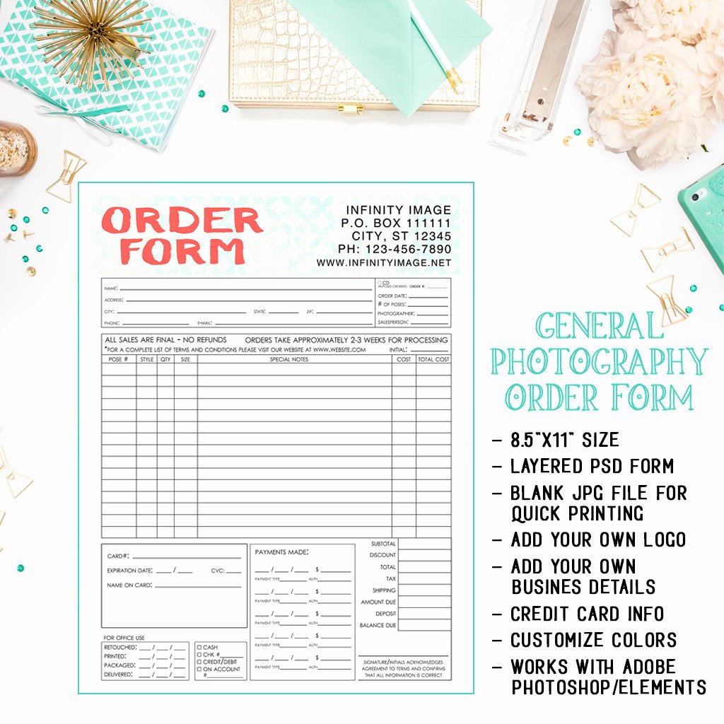 Photography order form Template Free Luxury General Graphy Sales order form Template Available