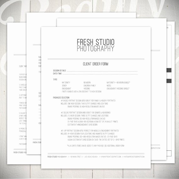 Photography order form Template New Graphy forms 5 Essential Contracts by