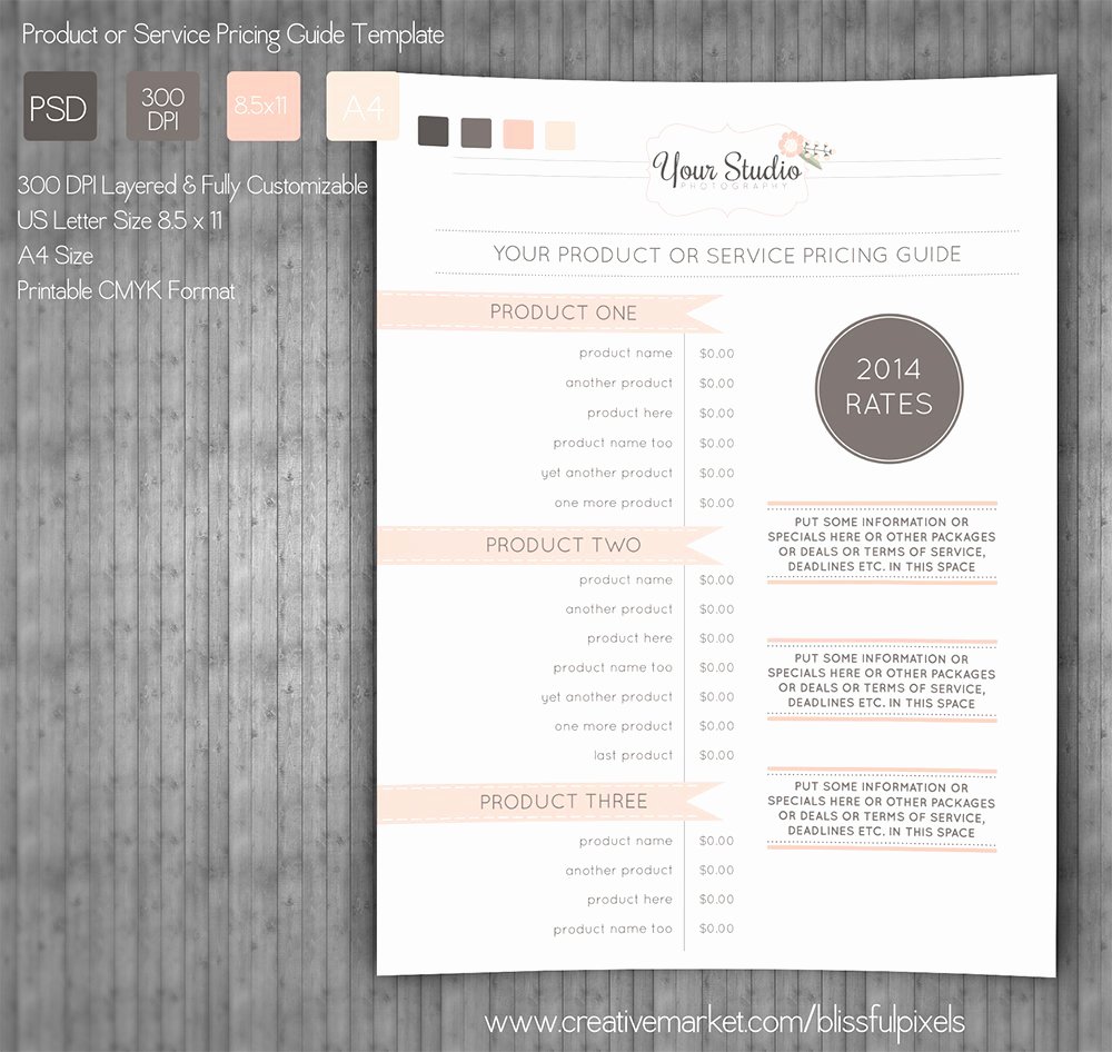 Photography Price List Template Word Best Of Pricing Guide Template Stationery Templates Creative
