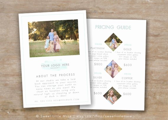 Photography Price List Template Word Lovely Sell Sheet Price List Template Photography Pricing