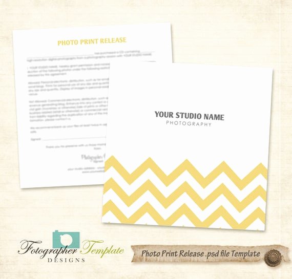 Photography Print Release form Template Awesome Chevron Print Release form Template Graphy forms A708