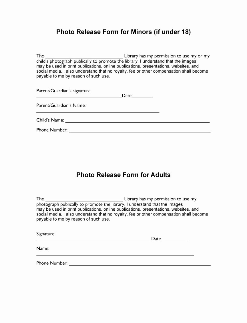 Photography Print Release form Template Beautiful 8 Printing Release form Template Wriyr