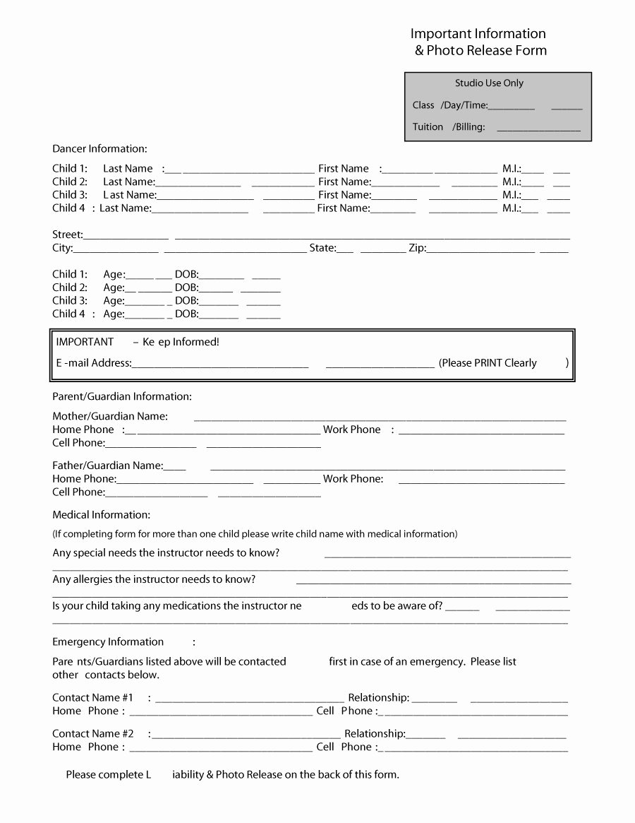 Photography Release form Template Unique 53 Free Release form Templates [word Pdf]
