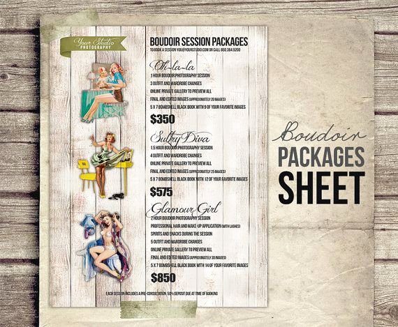 Photography Shot List Template Best Of Boudoir Graphy Package Pricing Boudoir Grapher