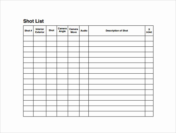 Photography Shot List Template Elegant Shot List Template 10 Download Free Documents In Word Pdf